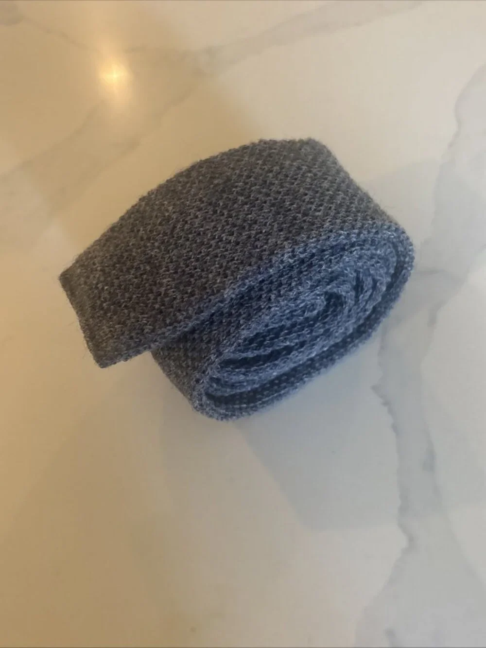 Cross Currents - Men's Virgin Wool Knit Gray Stone Neck Tie 2.4